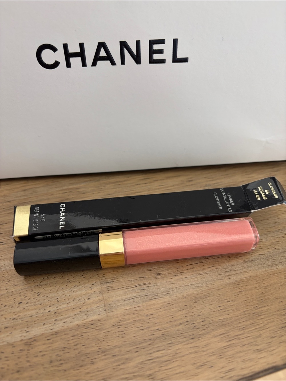 CHANEL Lip Gloss in Sheer Coral Pink